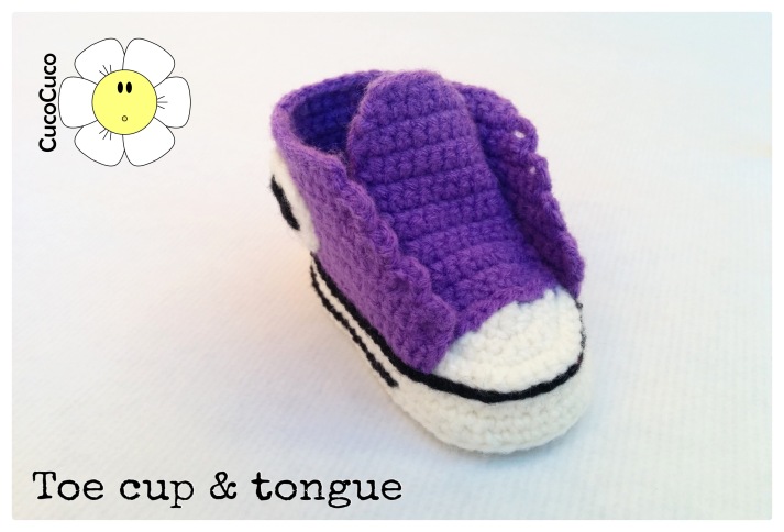 baby shoes crocheted all star toe cup and tongue